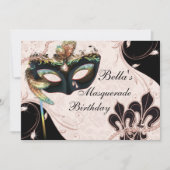 Invitations de mascarade de masques de masques vén (Devant)