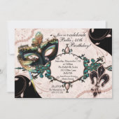 Invitations de mascarade de masques de masques vén (Dos)