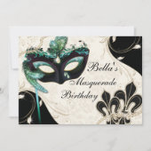 Invitations de mascarade de masques de masques vén (Devant)