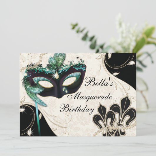 Invitations de mascarade de masques de masques vén (Debout devant)