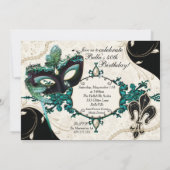 Invitations de mascarade de masques de masques vén (Dos)