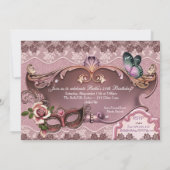 Invitations de mascarade de masques de masques vén (Dos)