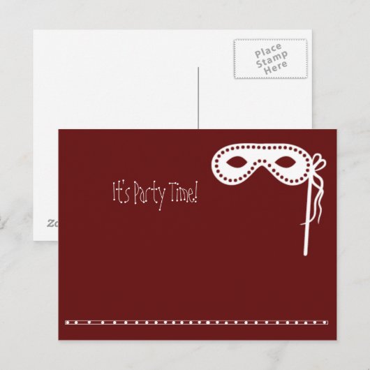 Invitations de masques de fête (Devant / Derrière)