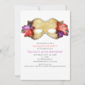 Invitations de masques de fleurs tropicales (Devant)