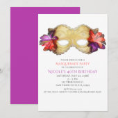 Invitations de masques de fleurs tropicales (Devant / Derrière)