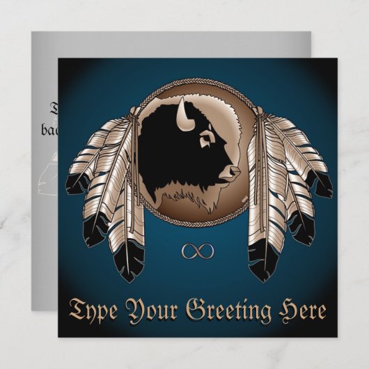 Invitations de Métis Cartes d'art autochtones pers (Devant / Derrière)