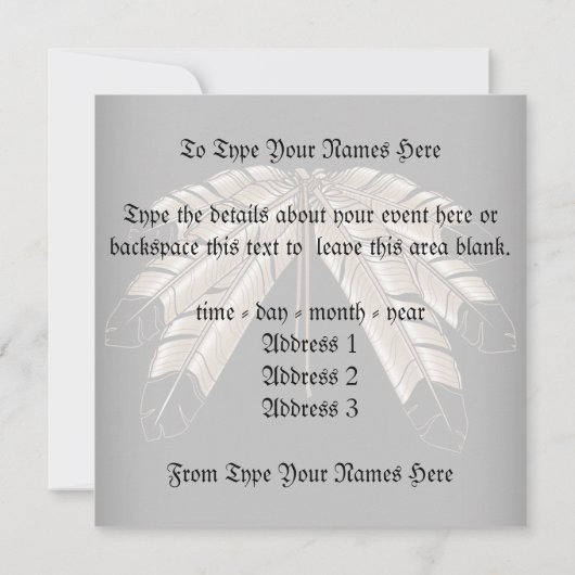 Invitations de Métis Cartes d'art autochtones pers (Dos)