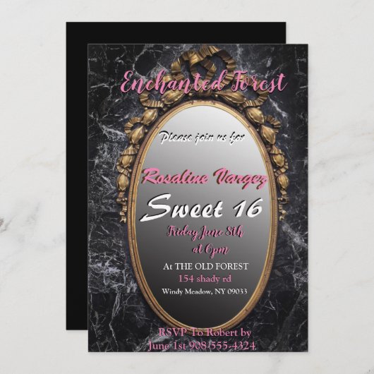 Invitations de miroir magique (Devant / Derrière)