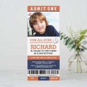 Invitations de Mitzvah de barre de base-ball (Debout devant)