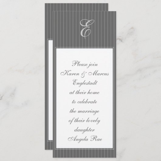 Invitations de monogramme à rayures (Devant / Derrière)