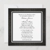 Invitations de monogrammes de Damas noir et blanc (Dos)