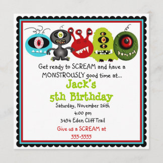 Invitations de monstre
