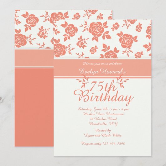 Invitations de Motifs de fleurs (Devant / Derrière)