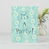 Invitations de Motifs rétro bleu/vert trop mignons (Debout devant)