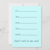 Invitations de Motifs rétro bleu/vert trop mignons (Dos)
