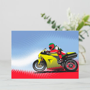 Invitations de motocyclettes jaunes