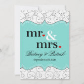 Invitations de Mr & Mme Blue Wedding (Devant)