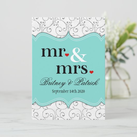 Invitations de Mr & Mme Blue Wedding (Debout devant)