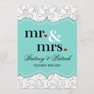Invitations de Mr & Mme Blue Wedding