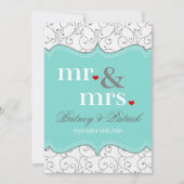 Invitations de Mr & Mme Blue Wedding (Devant)