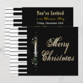 Invitations de musique de Noël - Piano - Musique (Devant / Derrière)