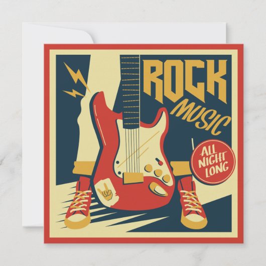 Invitations de musique rock personnalisées (Devant)