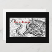 Invitations de navires et de dragons médiévaux (Devant / Derrière)