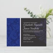 Invitations de Navy Blue Mariage damassé (Debout devant)