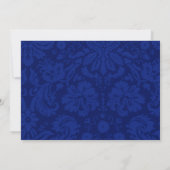Invitations de Navy Blue Mariage damassé (Dos)