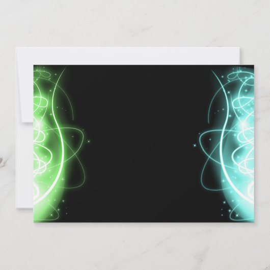 Invitations De Neon Swirls Glow Party (Dos)