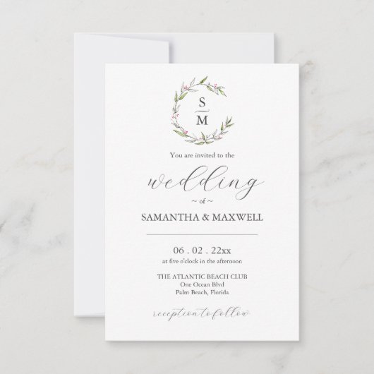 Invitations de noces avec code QR (Devant)