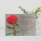 Invitations de noces de Cockscomb rustiques (Debout devant)