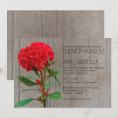 Invitations de noces de Cockscomb rustiques (Devant / Derrière)