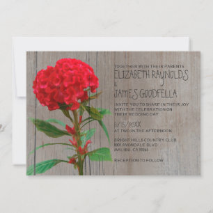 Invitations de noces de Cockscomb rustiques