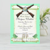 Invitations de noces de tir dans Mint Green (Debout devant)