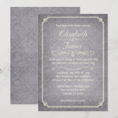 Invitations de noces en damas d'argent (Devant / Derrière)
