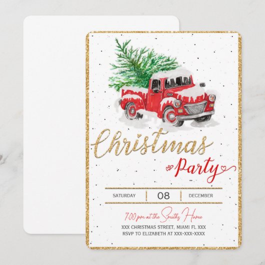 Invitations de Noël (Devant / Derrière)