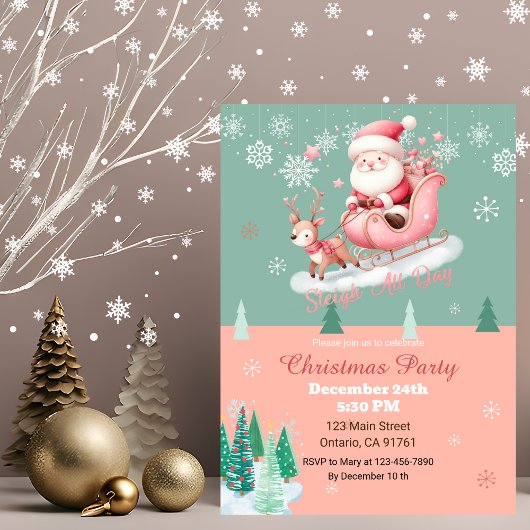 Invitations de Noël à la belle Père Noël