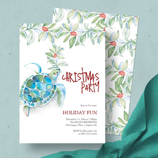 Invitations de Noël à la plage