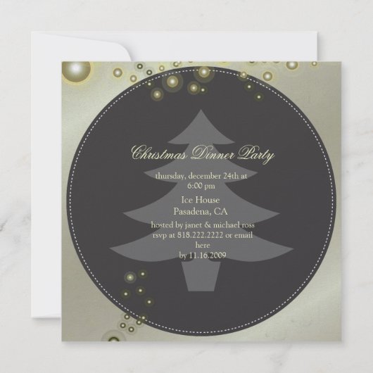 Invitations de Noël, arbre de Noël (Dos)