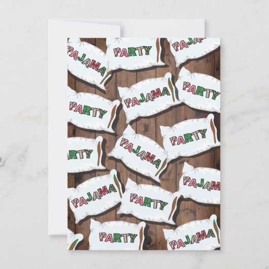 Invitations de Noël au Pyjama Party (Dos)