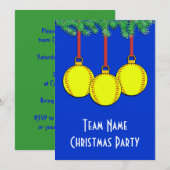 Invitations de Noël au softball de Fastpitch (Devant / Derrière)