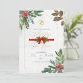 Invitations de Noël aux Berries rouges d'hiver. (Debout devant)