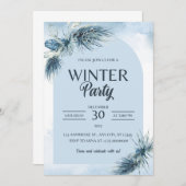 Invitations de Noël aux Berries rouges d'hiver. (Devant / Derrière)