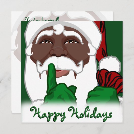 Invitations de Noël aux Père Noël d'Amérique Afric (Devant / Derrière)