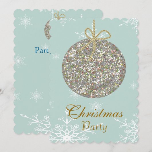 Invitations de Noël avec ornements et flocon de ne (Devant / Derrière)