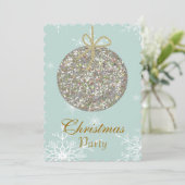 Invitations de Noël avec ornements et flocon de ne (Debout devant)