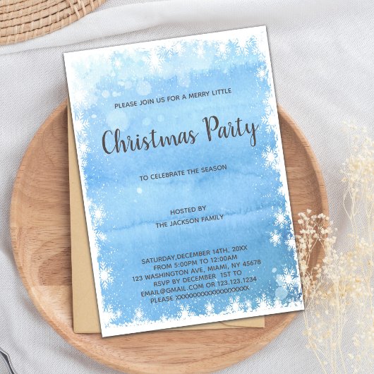 Invitations de Noël bleu