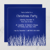 Invitations de Noël Bleu Blanc Invitations (Devant / Derrière)