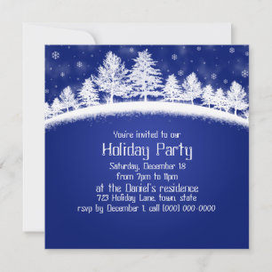 Invitations de Noël Bleu et blanc